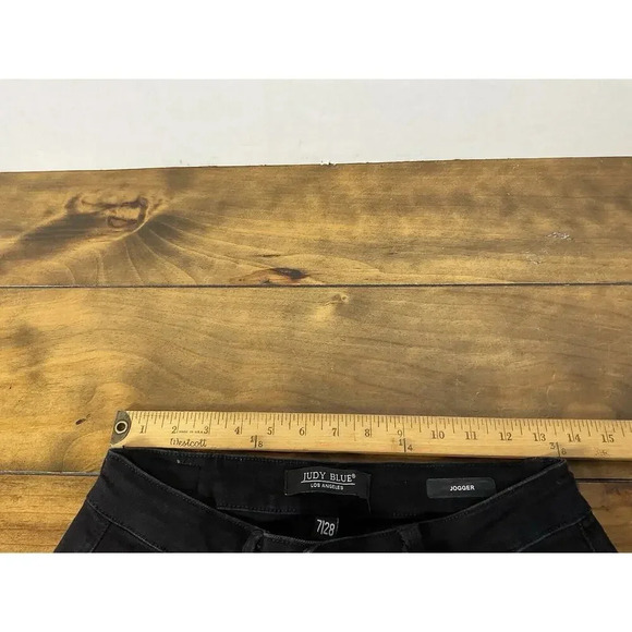 Judy Blue Jogger Jeans Size 7/28 Black Denim High Waist Drawstring - Picture 8 of 10